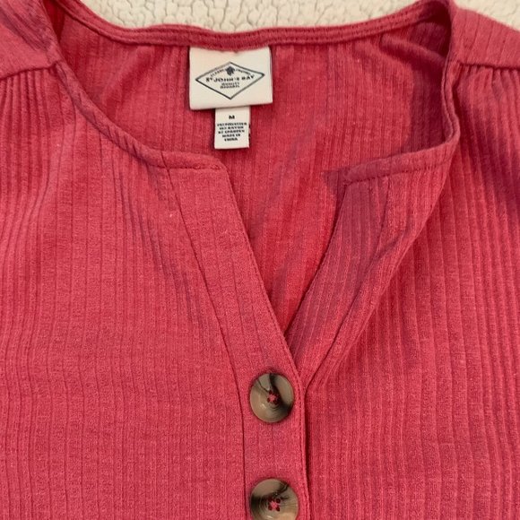 St Johns Bay Ribbed Salmon Tunic - M - Picture 2 of 5